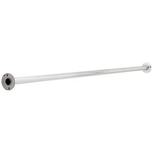 Liberty Hardware - 1-1/4 x 5' Steel Shower Rod with Steel Flanges in Bright Stainless Steel