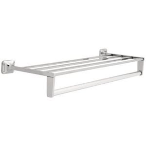 Liberty Hardware - Futura - 24" Towel Shelf with Bar and support Braces in Polished Chrome