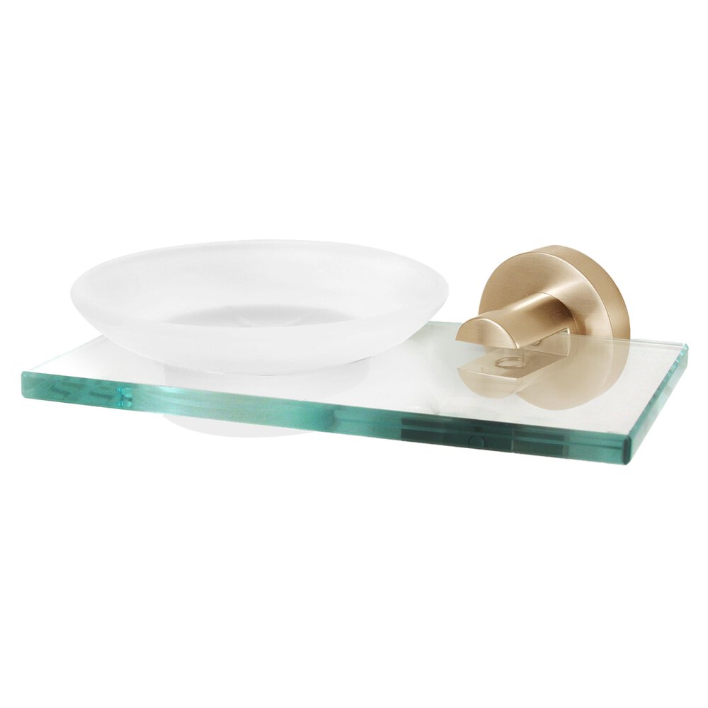 Soap Holder with Dish in Satin Brass 