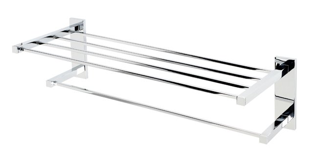 Solid Brass 24" Towel Rack in Polished Chrome