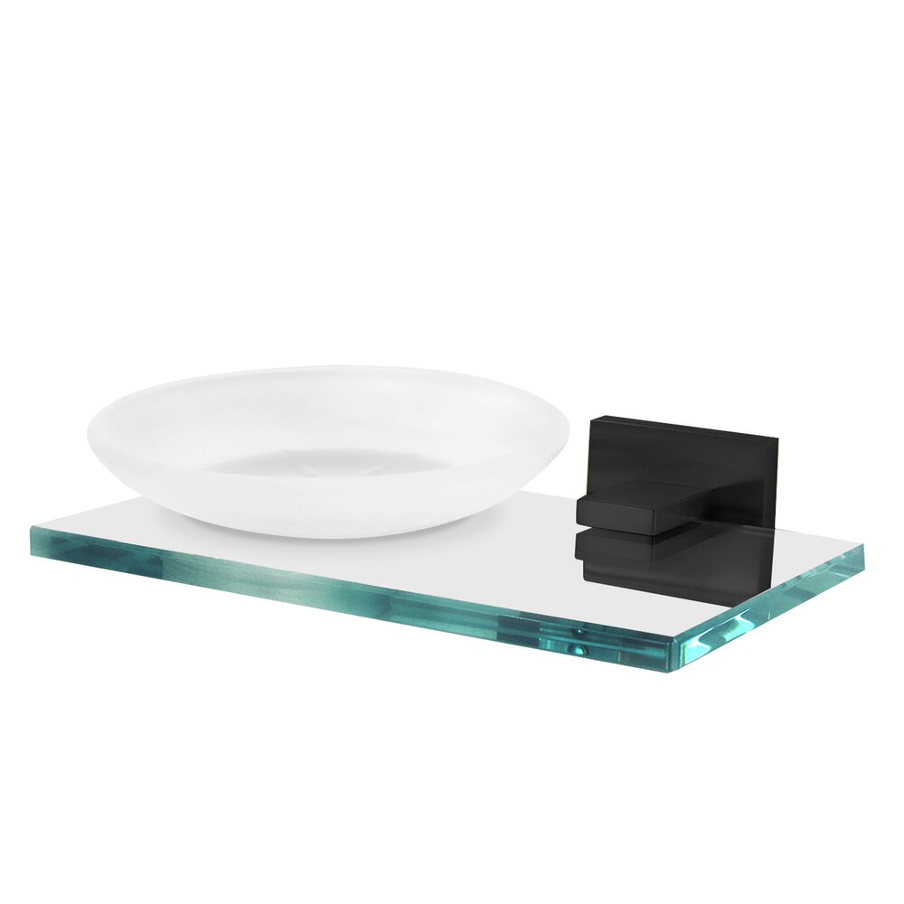Soap Holder with Dish in Matte Black 