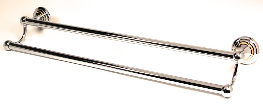 24" Double Towel Bar in Polished Chrome/Gold
