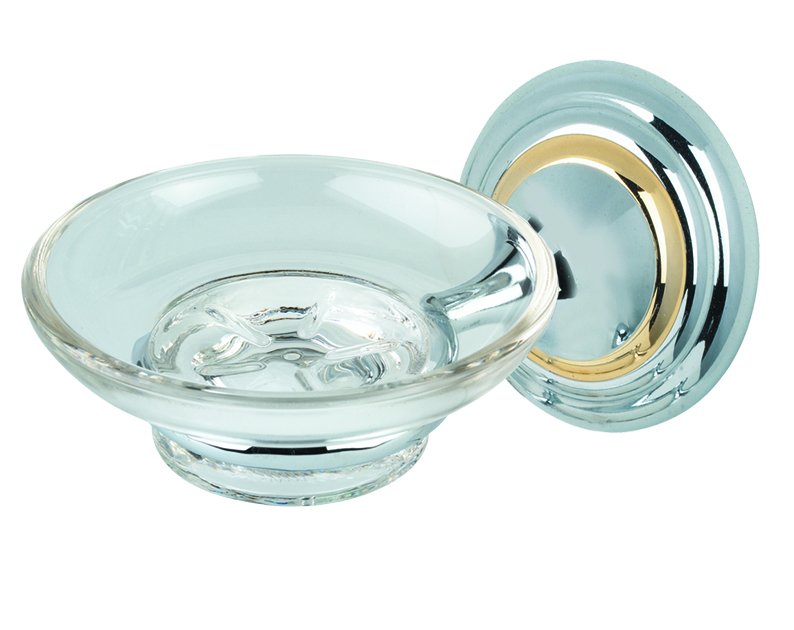 Soap Holder with Dish in Polished Chrome/Gold