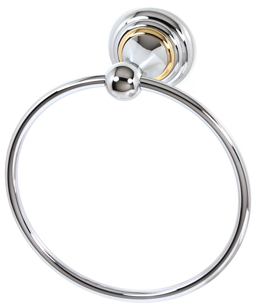 7" Towel Ring in Polished Chrome/Gold
