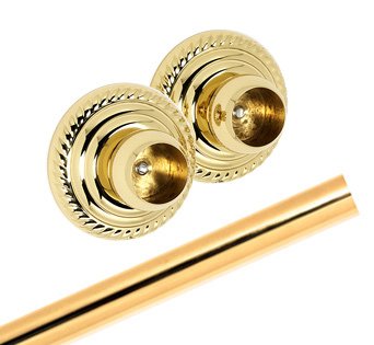 Shower Rod & Brackets in Polished Brass