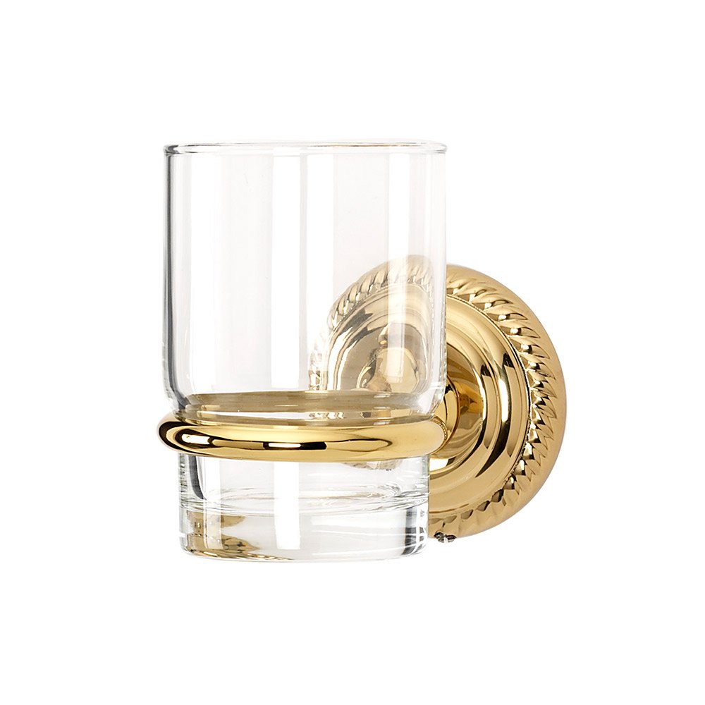 Tumbler Holder with Tumbler in Polished Brass