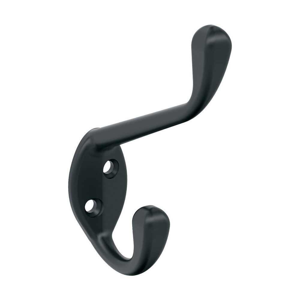 Noble Double Prong Wall Hook in Matte Black