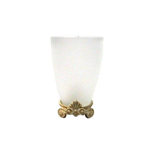Bathroom Accessory Corinthia Tumbler with Attached Base in Bronze with Verde Wash