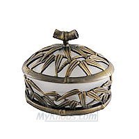 Bathroom Accessory Vanity Top Bamboo Small Jar in Antique Gold