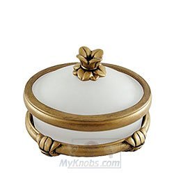 Bathroom Accessory Vanity Top Pompeii Small Jar in Pewter with Bronze Wash