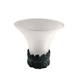 Bathroom Accessory Oak Leaf Votive in Pewter with Cherry Wash