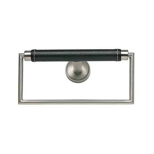 Towel Ring in Black Leather and Stainless Steel