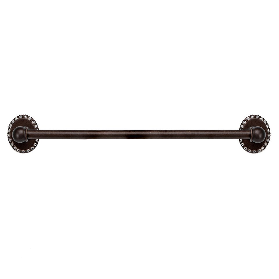 24" on Center Towel Bar in Bronze with Aurora Boreal Crystal