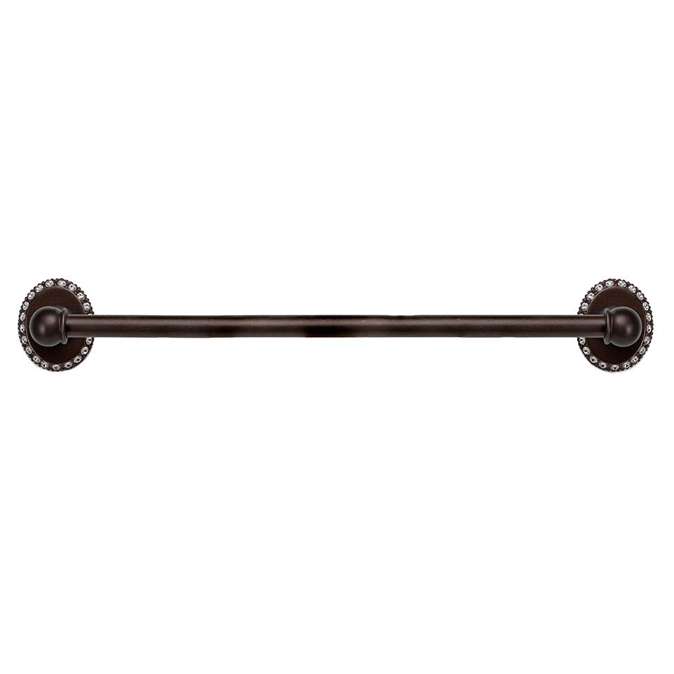 32" on Center Towel Bar in Bronze with Jet Crystal