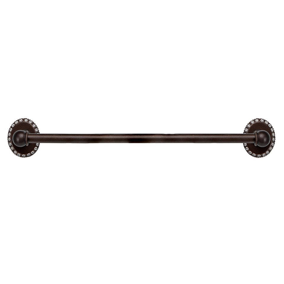 36" on Center Towel Bar in Bronze with Jet Crystal