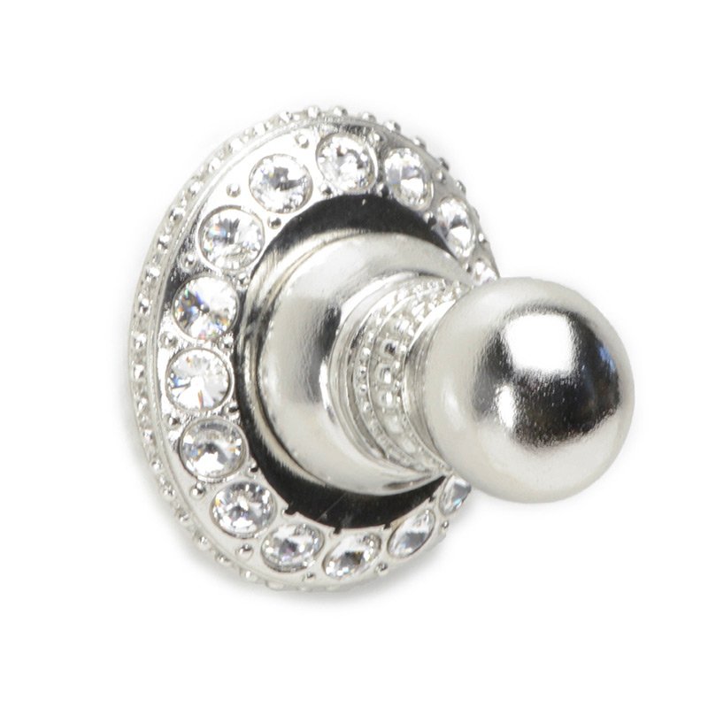 Robe Hook in Platinum with Jet Crystal