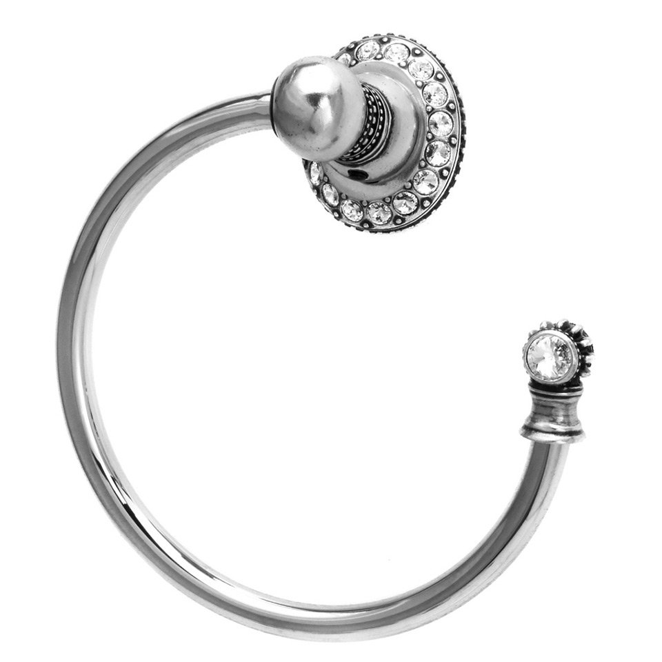 Towel Ring Right in Satin with Vitrail Medium Crystal
