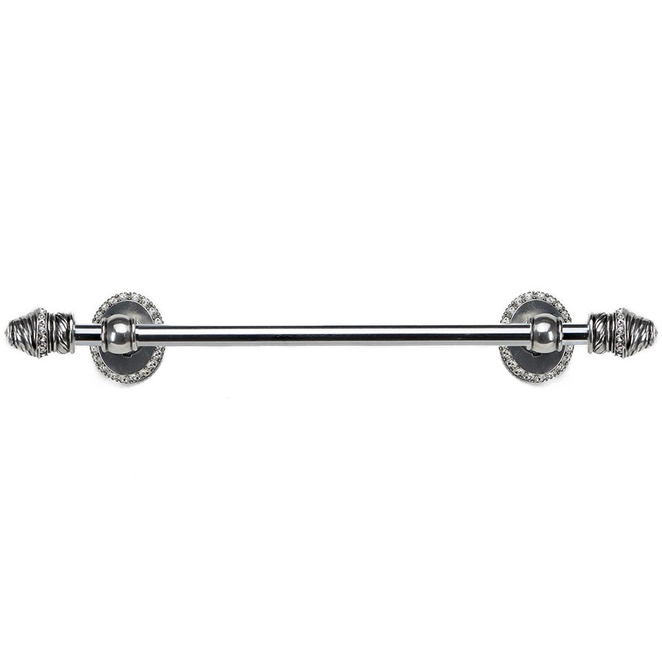 36" on Center Towel Bar in Antique Brass with Vitrail Medium Crystal