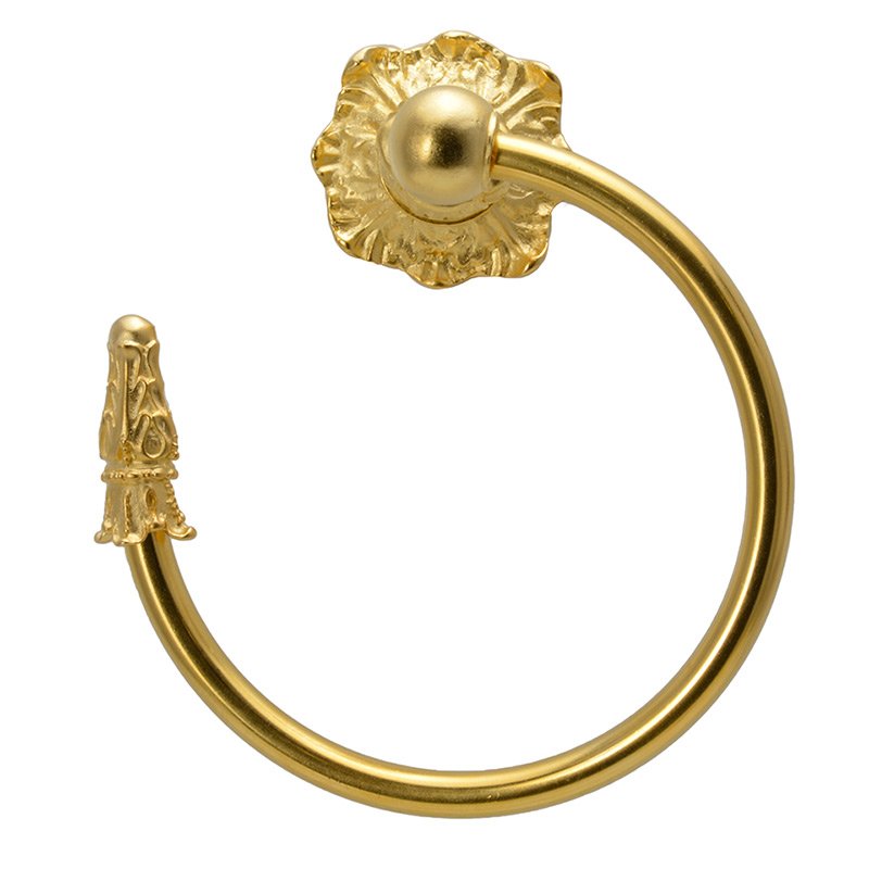 Swing Smooth Towel Ring Left in Satin Gold