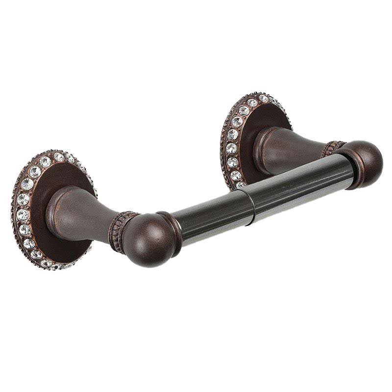 Tissue Holder With Crystals in Oil Rubbed Bronze with Vitrail Medium Crystal