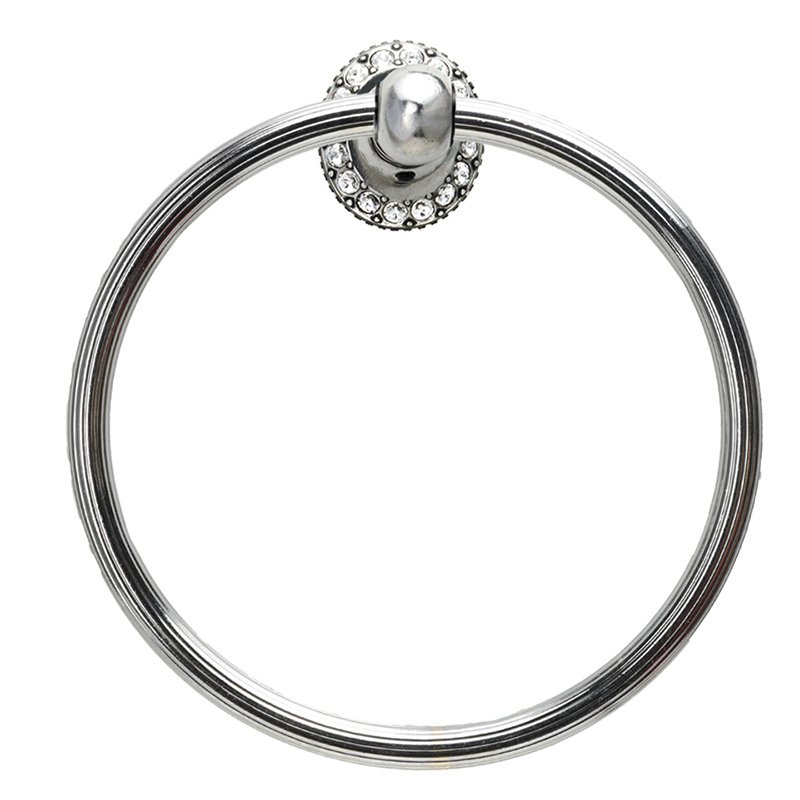 Full Swing Towel Reeded Ring With Swarovski Crystals In Oil Rubbed Bronze