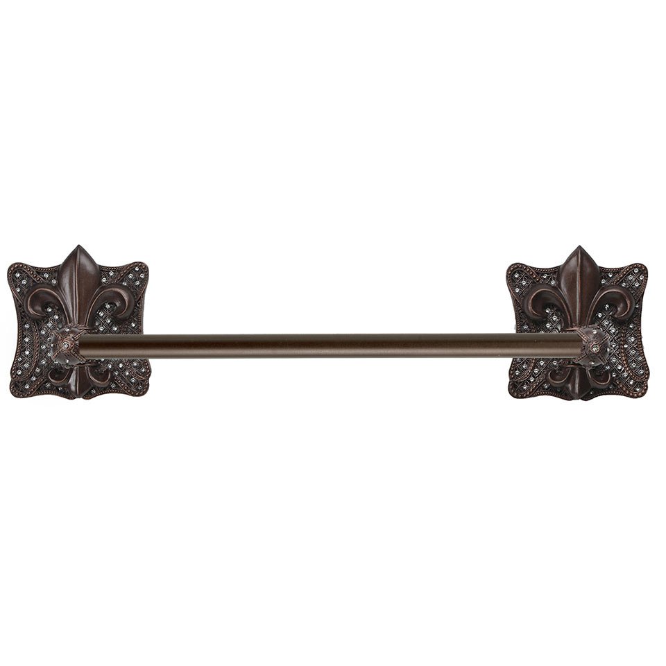 24" on Center Towel Bar in Oil Rubbed Bronze with Aurora Borealis