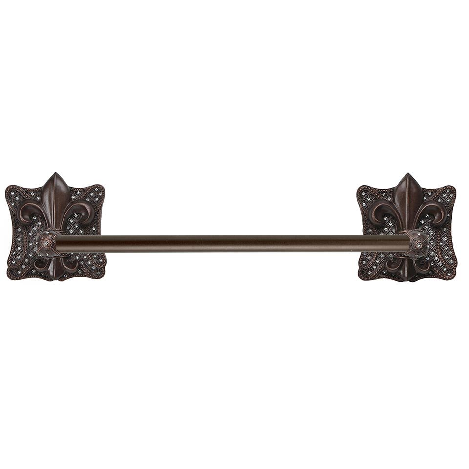 36" on Center Towel Bar in Oil Rubbed Bronze with Crystal