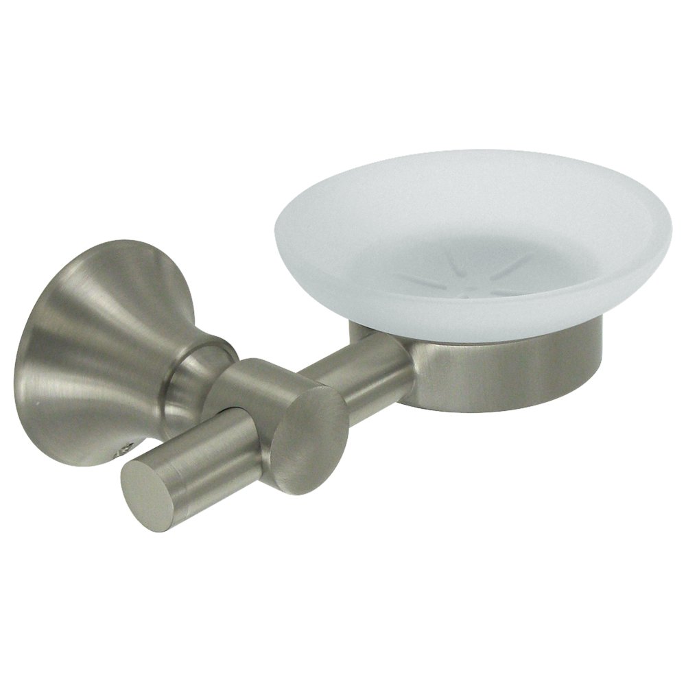 Soap Holder Dish with Glass in Brushed Nickel