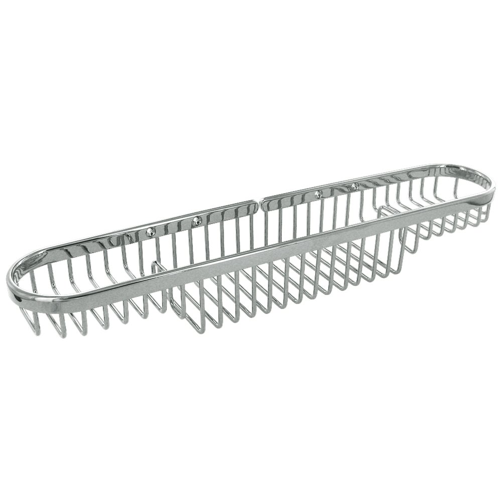 Solid Brass 18" Rectangular Combination Wire Basket in Polished Chrome