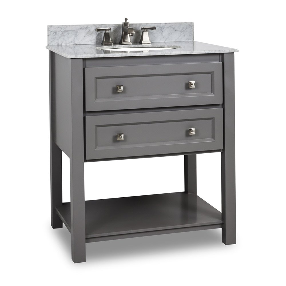 31" Bathroom Vanity with Preassembled Top and Bowl in Grey