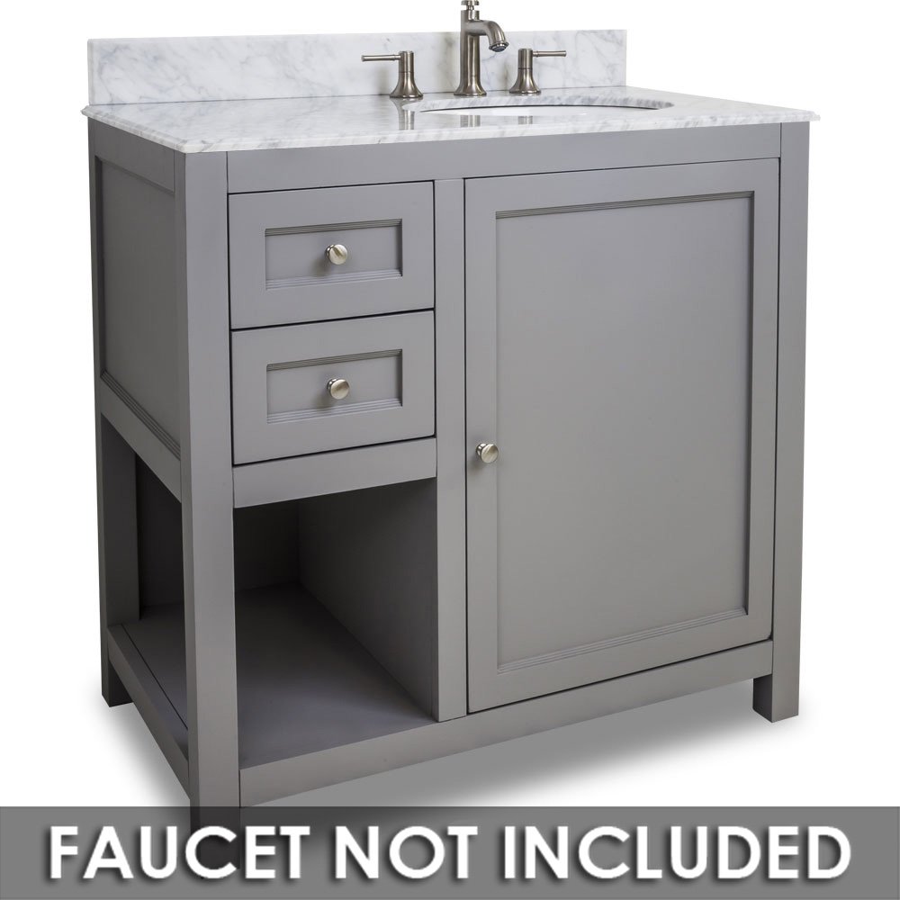 Vanity 36" x 22" x 36" in Grey with White Top