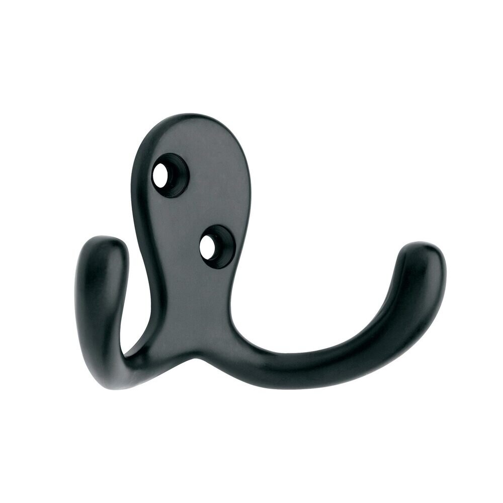Double Prong Robe Hook (1 Pack) in Matte Black