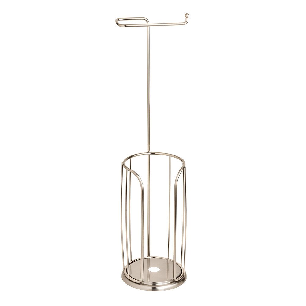 Freestanding Toilet Paper Holder with Reserve in Brushed Nickel