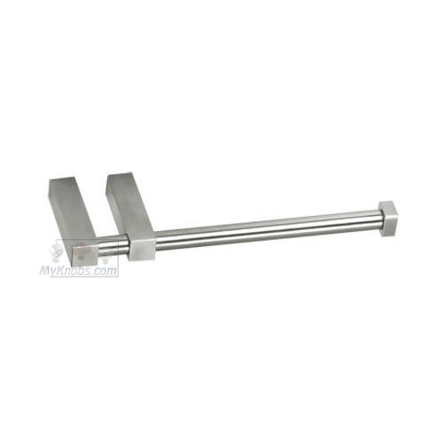 Open Toilet Roll Holder with Square Post in Satin Stainless Steel