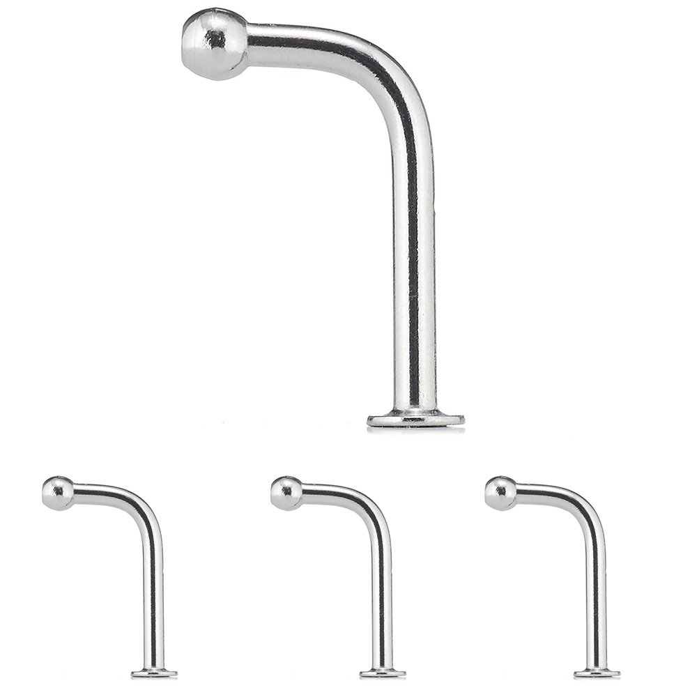 Stainless Steel 7/8" Long L-Shaped Screw Hook in Polished Stainless Steel (SOLD AS PACK OF 4)