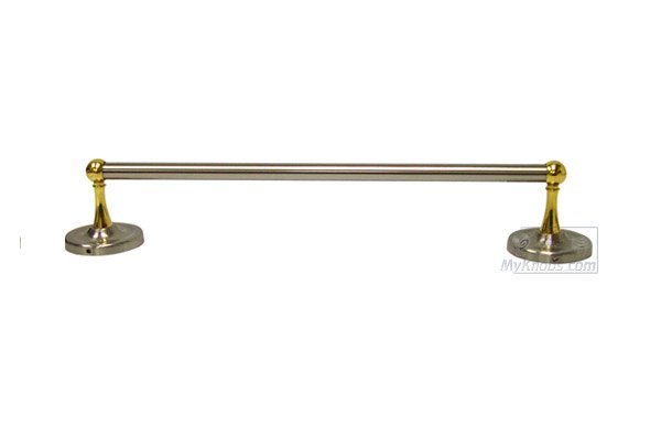 24" Towel Bar in Two-Tone Satin Nickel and Brass