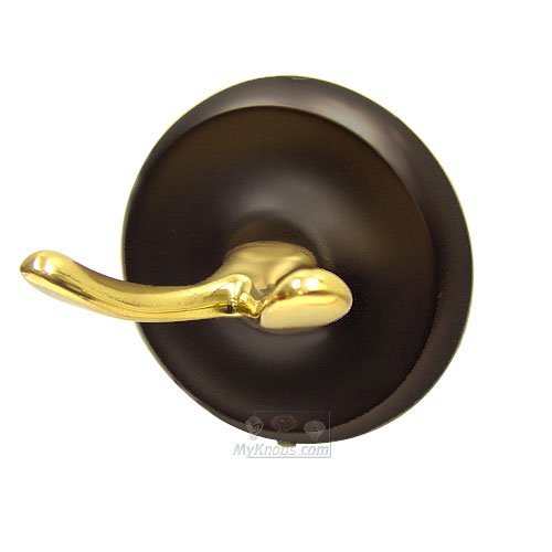 Double Hook in Two-Tone Oil Rubbed Bronze and Brass