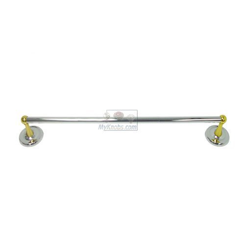 24" Towel Bar in Two-Tone Polished Chrome and Brass
