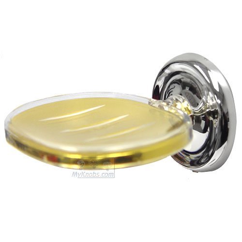 Soap Dish in Two-Tone Polished Chrome and Brass