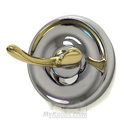Double Hook in Two-Tone Polished Chrome and Brass