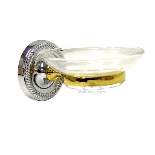 Soap Dish in Two-Tone Brass and Chrome