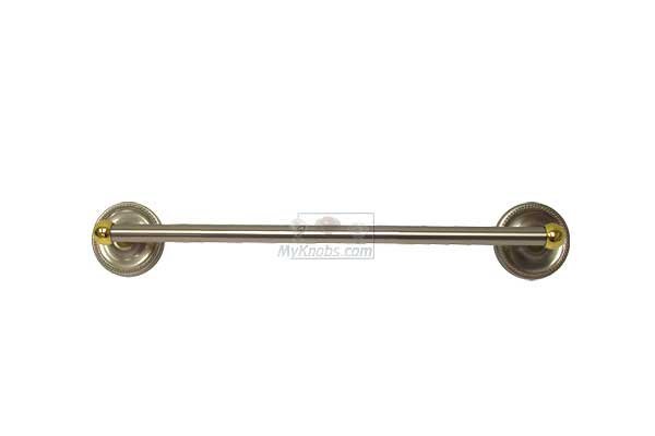 18" Towel Bar in Two-Tone Satin Nickel and Brass