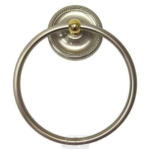 Towel Ring in Two-Tone Satin Nickel and Brass