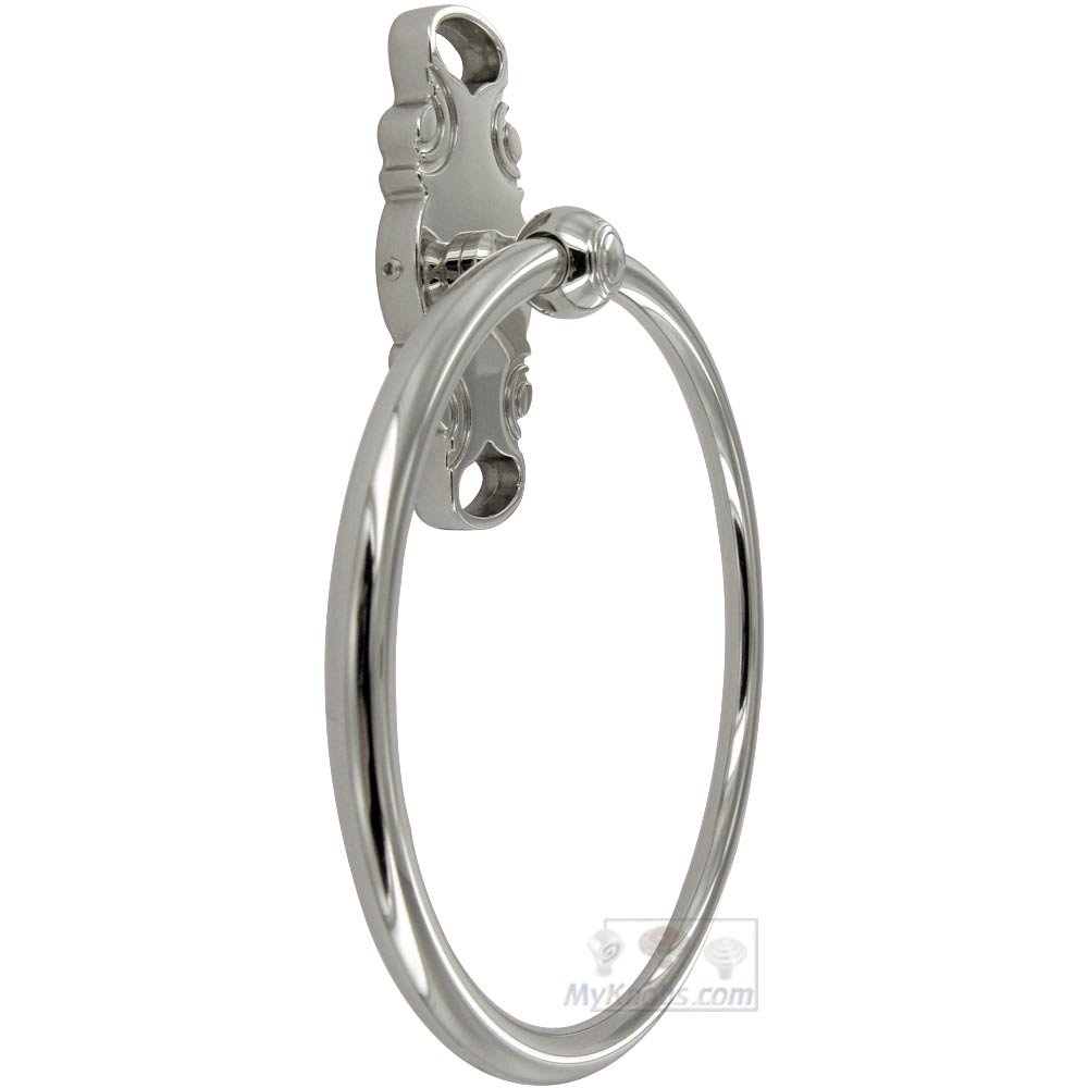 French Curve Base Towel Ring in Polished Nickel