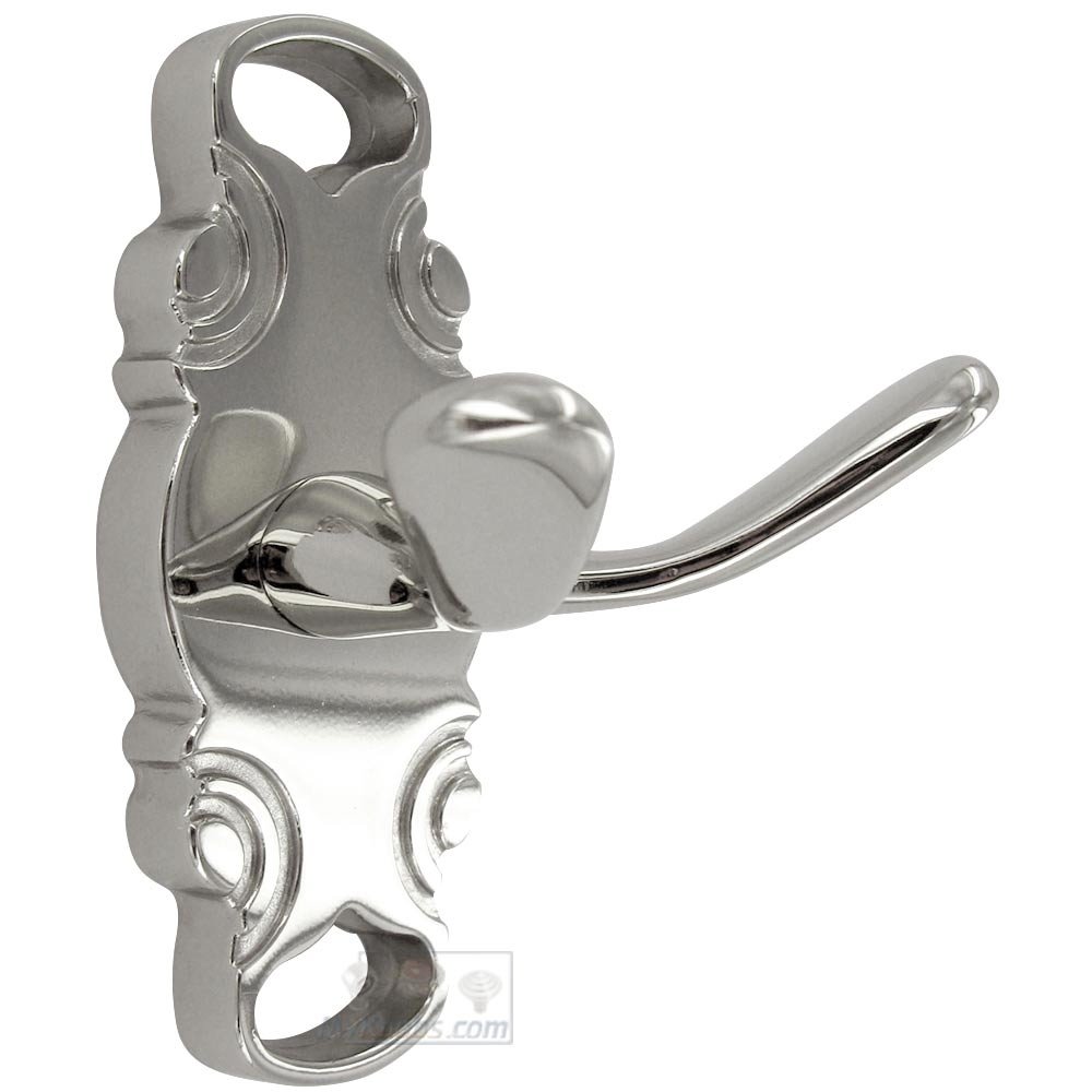 French Curve Base Double Hook in Polished Nickel