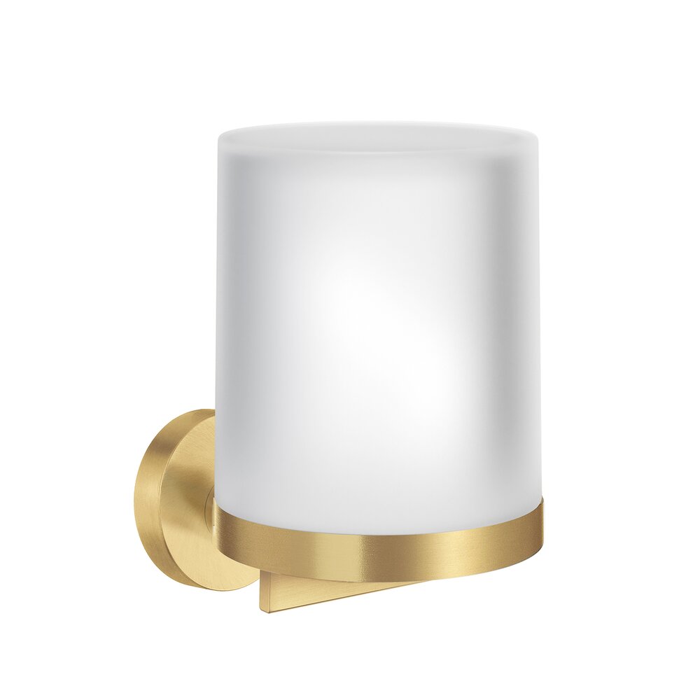 Frosted Liquid Soap Dispenser in Brushed Brass