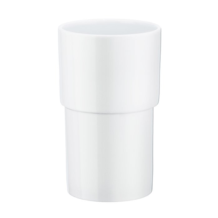 Xtra Porcelain Container Toilet Brush Container in White Porcelain