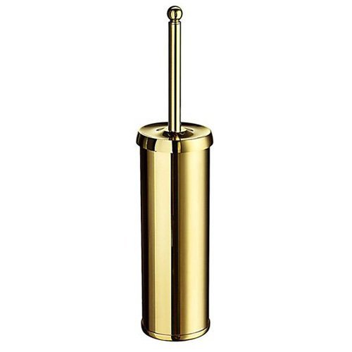 Solid Brass Free Standing Toilet Brush in Polished Brass