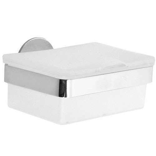 Wet Tissue Box Holder with Frosted Glass in Polished Chrome