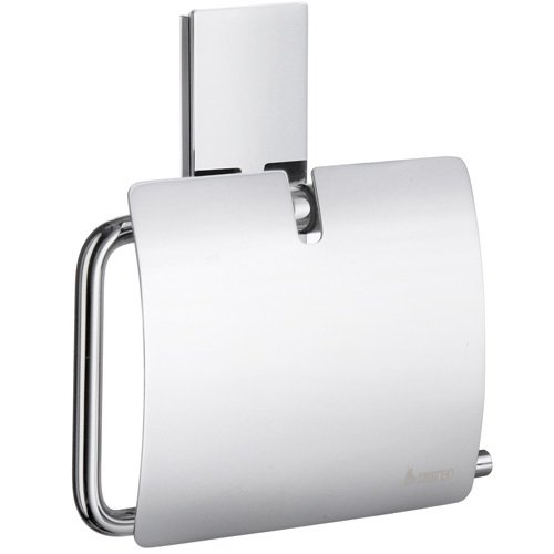 Toilet Paper Holder with Lid in Polished Chrome